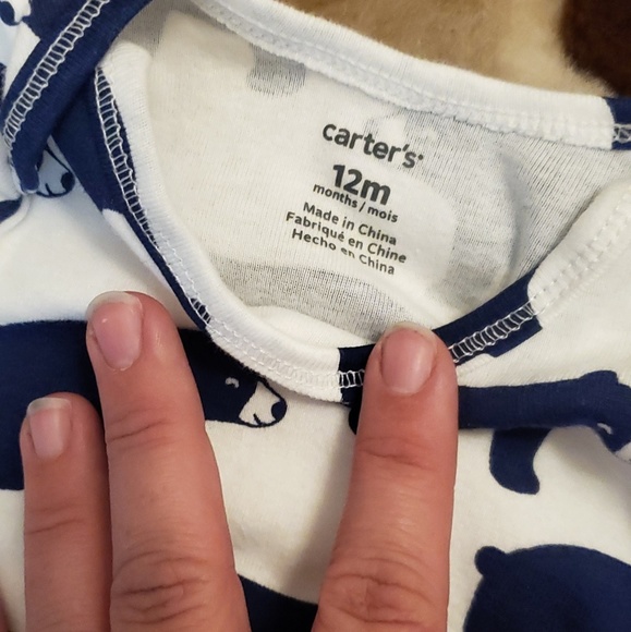 π 3 for $15 Deal! πCarter's blue white polar bear onesie 12 month - Picture 3 of 3